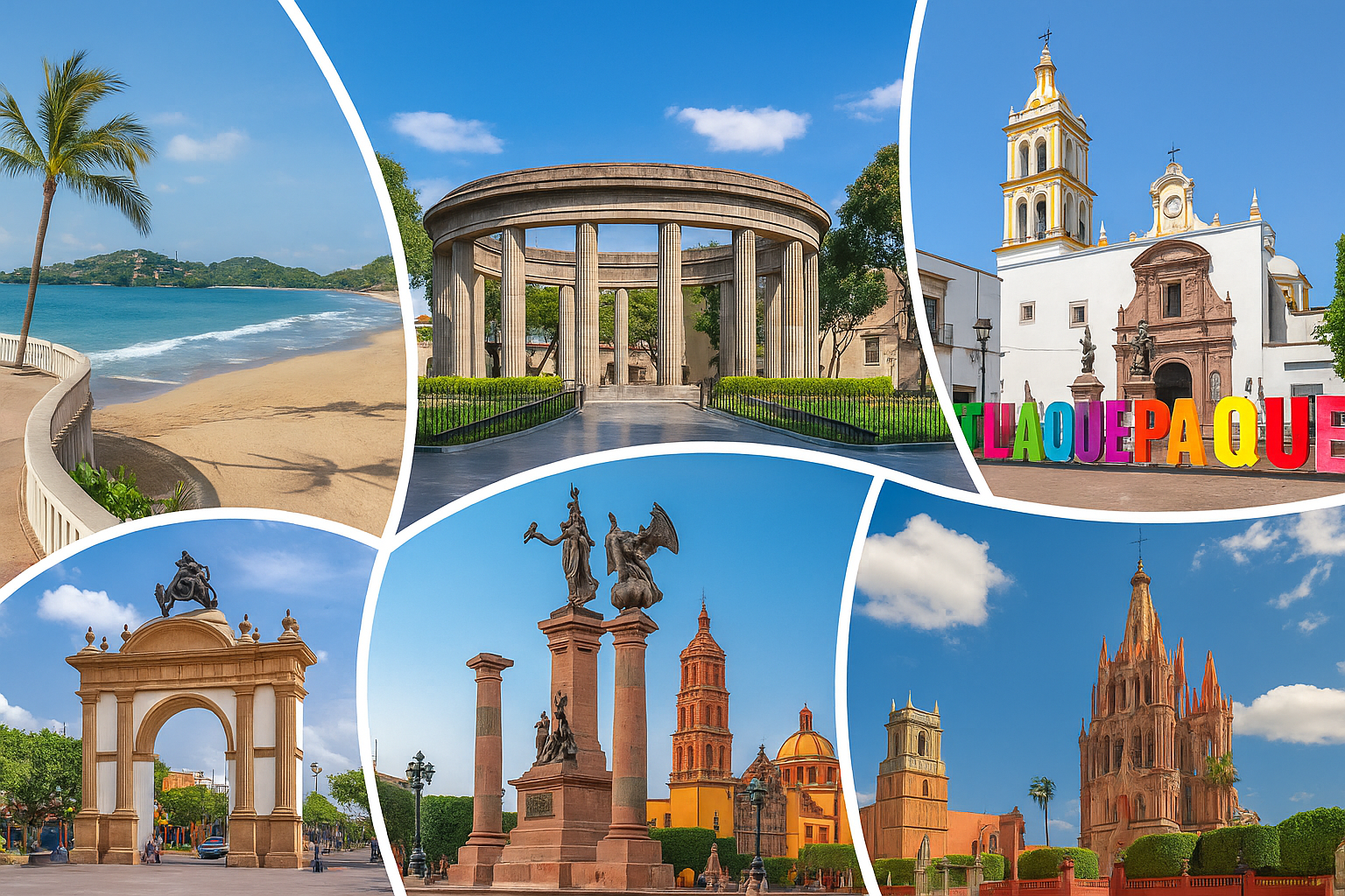 Paisaje de playa o ciudad atractiva en México, invitando a viajar