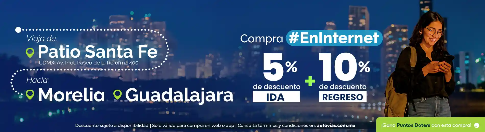 Viaja Patio Santa Fe a Morelia y Guadalajara descuentos 5+10