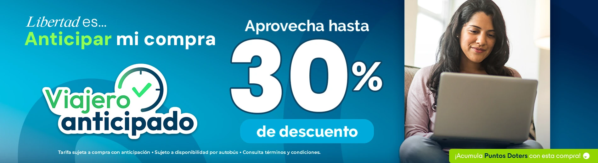 Anticipa tu compra con viajero anticipado y obten hasta 30% de descuento con Autovías
