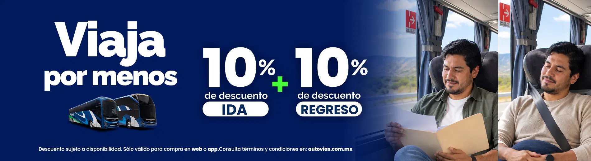 Descuentos en boletos de ida y regreso comprando en línea con Autovías